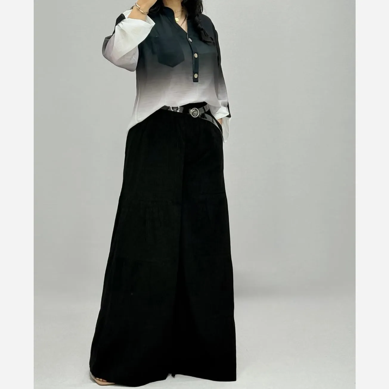 ست شومیز و شلوار آمبره زنانه جنس سوپر سافت و داکرون کج راه