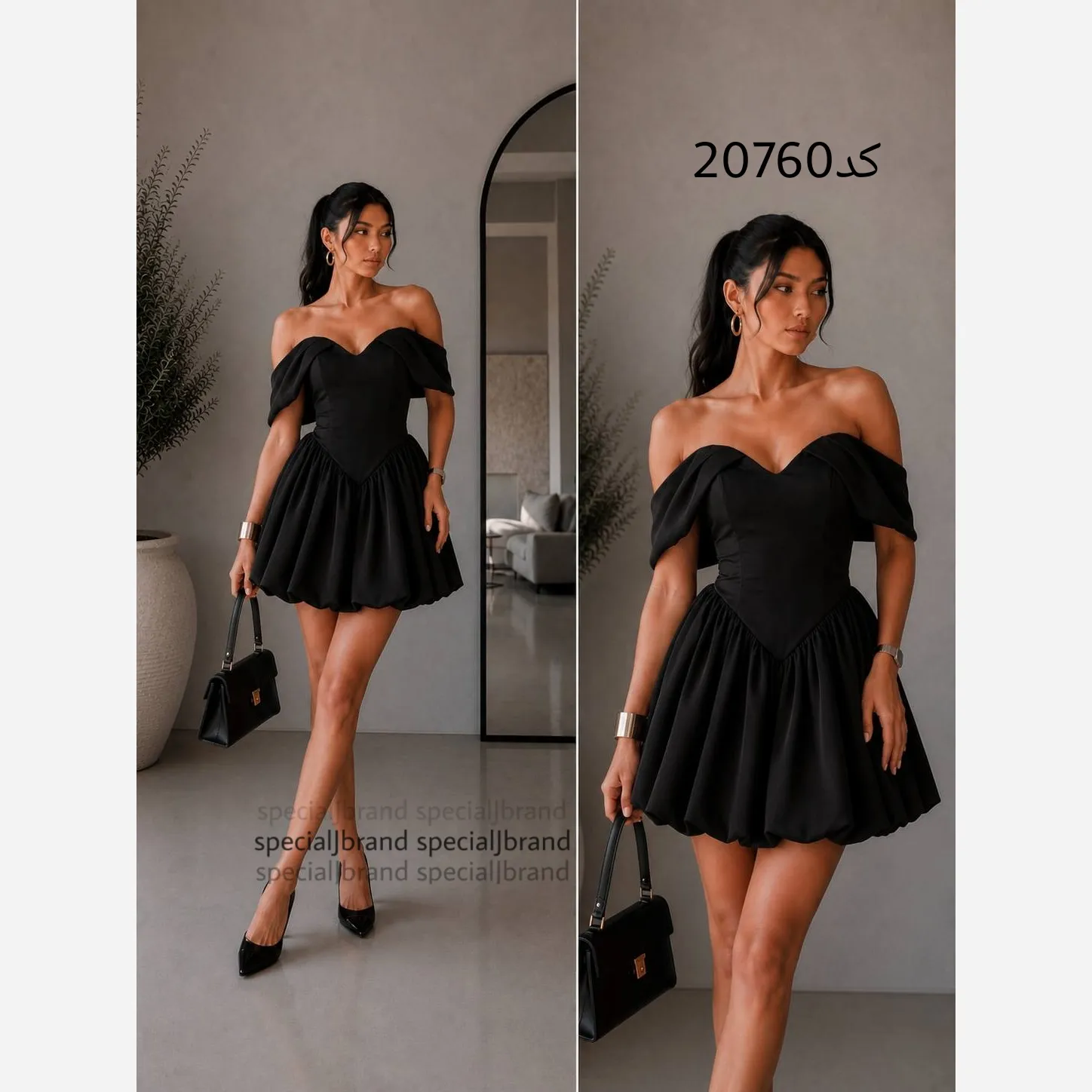 پیراهن عروسکی مجلسی زنانه جنس داکرون آستردار قد 85