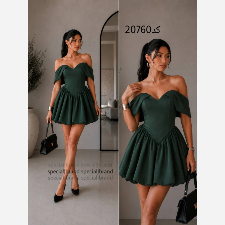 پیراهن عروسکی مجلسی زنانه جنس داکرون آستردار قد 85