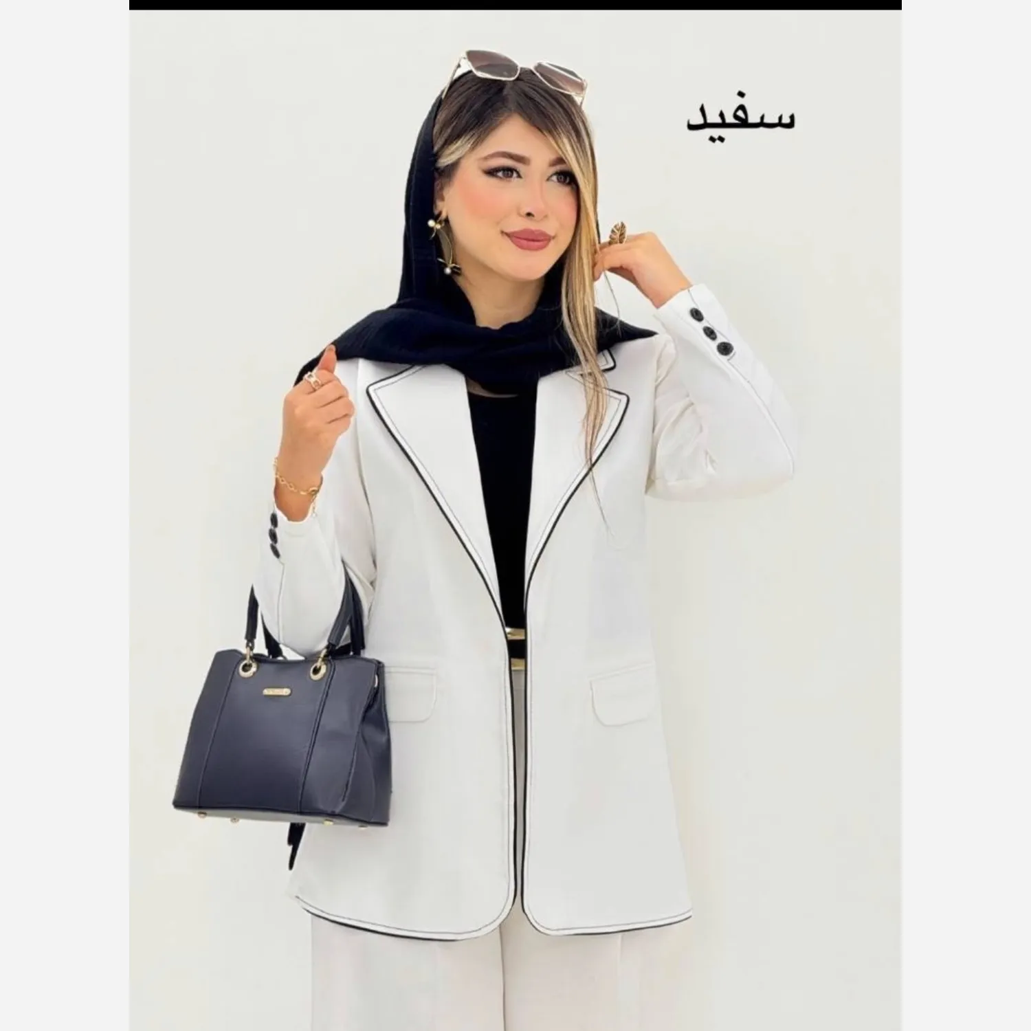 کت تک زنانه مدل جیران جنس کرپ مازراتی با دوخت مزونی