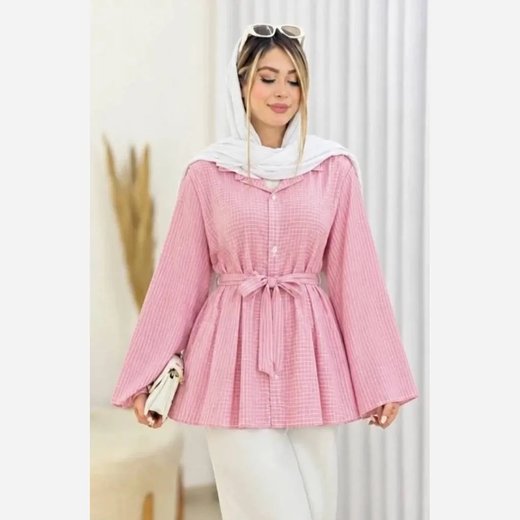 بلوز نخی وارداتی مدل شیپوری فری سایز تابستانی
