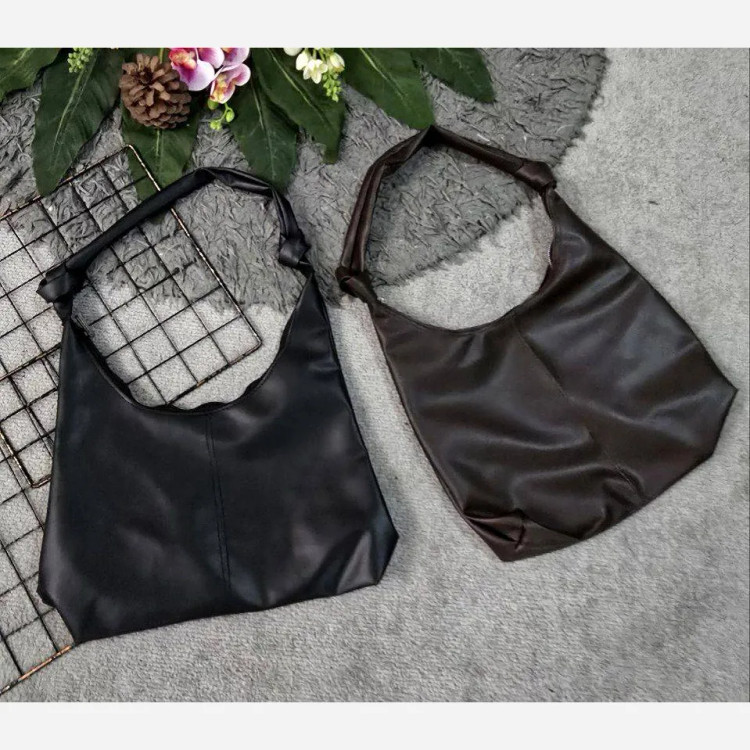 کیف بند گره ای چرمی سبک و جادار رنگ مشکی و موکا
