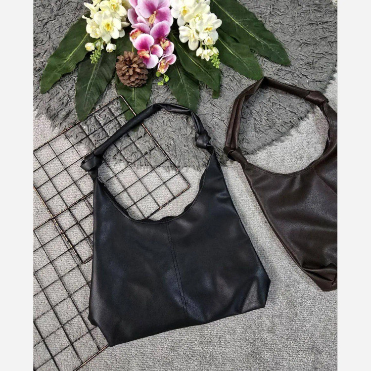 کیف بند گره ای چرمی سبک و جادار رنگ مشکی و موکا