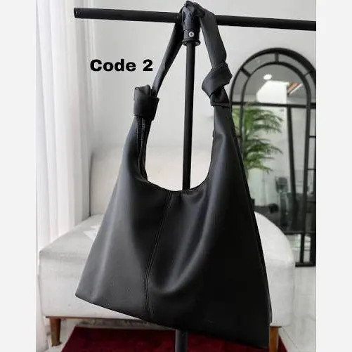 کیف بند گره ای چرمی سبک و جادار رنگ مشکی و موکا