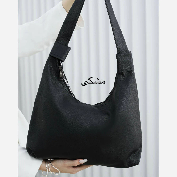 کیف بند گره ای چرمی سبک و جادار رنگ مشکی و موکا