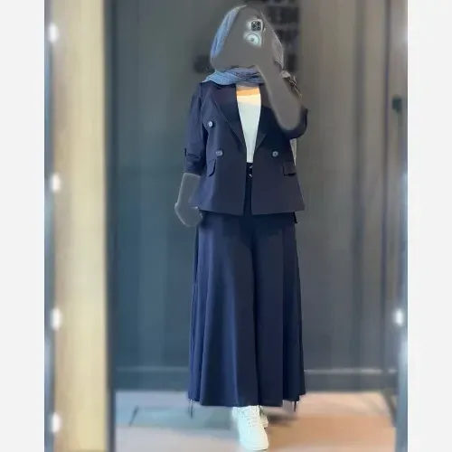ست کت و شلوار زنانه مدل سارینا جنس لنین درجه یک رنگ مشکی