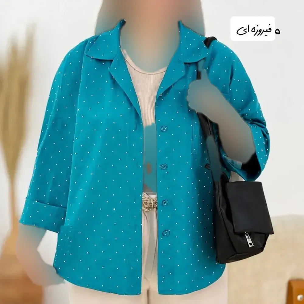 شومیز نگین دار سایز بزرگ جنس پری