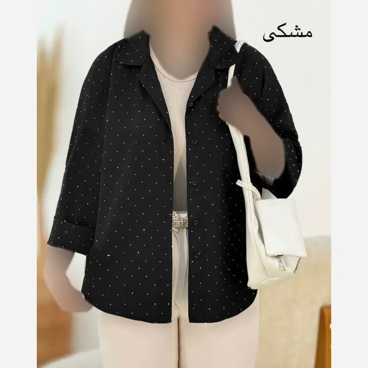 شومیز نگین دار سایز بزرگ جنس پری