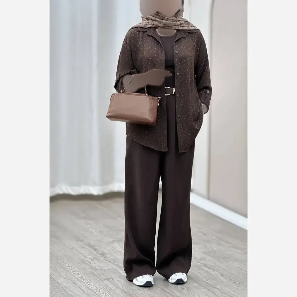 شومیز نگین دار سایز بزرگ جنس پری