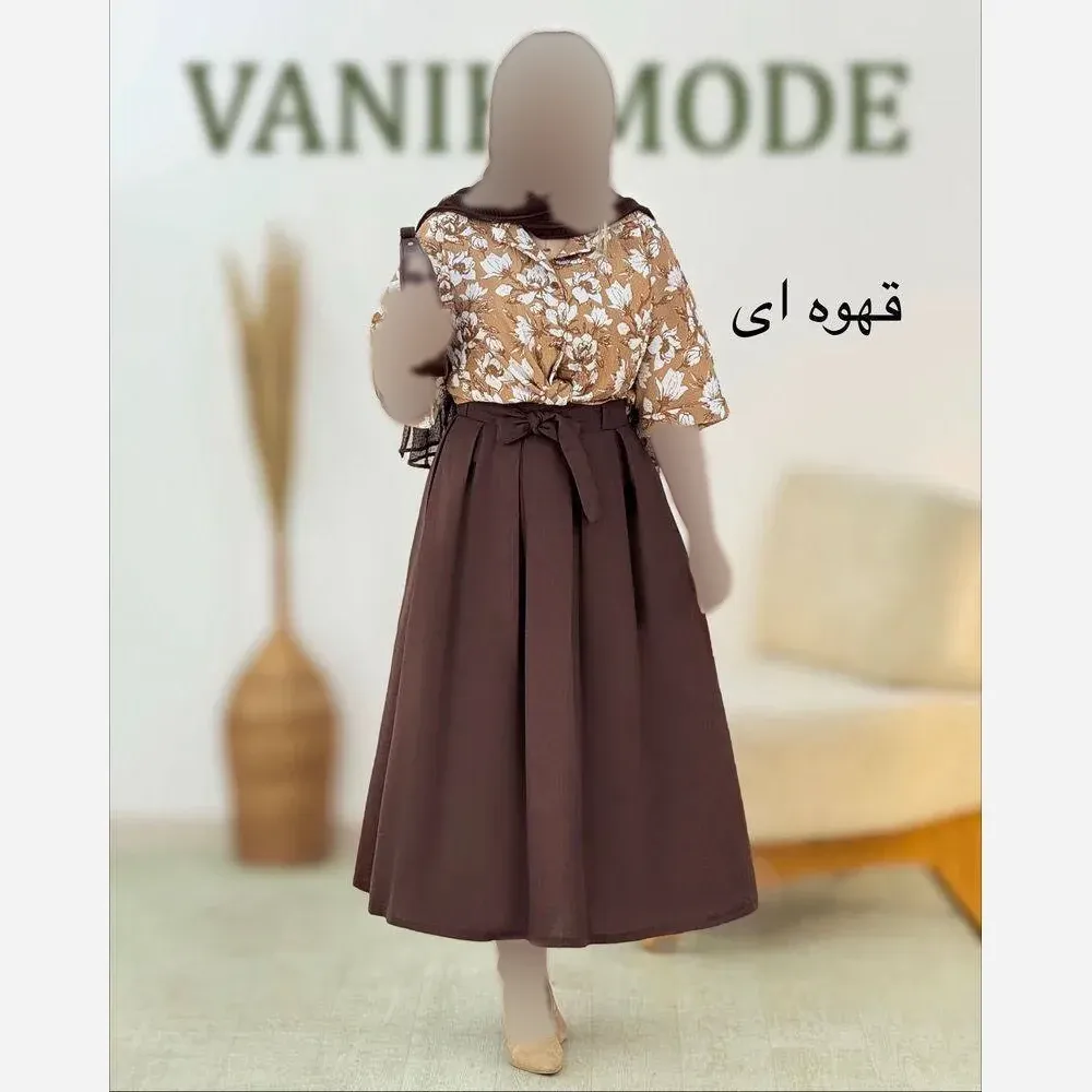 ست شومیز دامن لنین وانیک فری سایز 40 تا 46