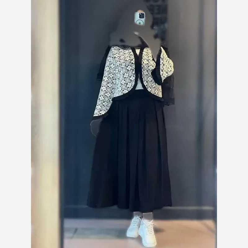 کت دامن چین چیلا جنس کراش آیوا و گیپور سایز 1 و 2 رنگبندی متنوع