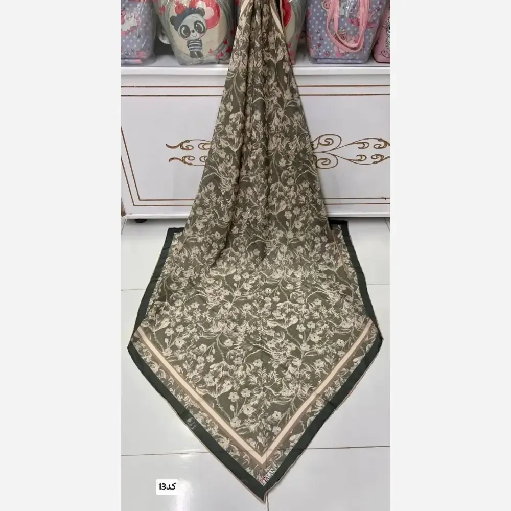 روسری گل ریز نخی دست دوز قواره 140 چهار فصل