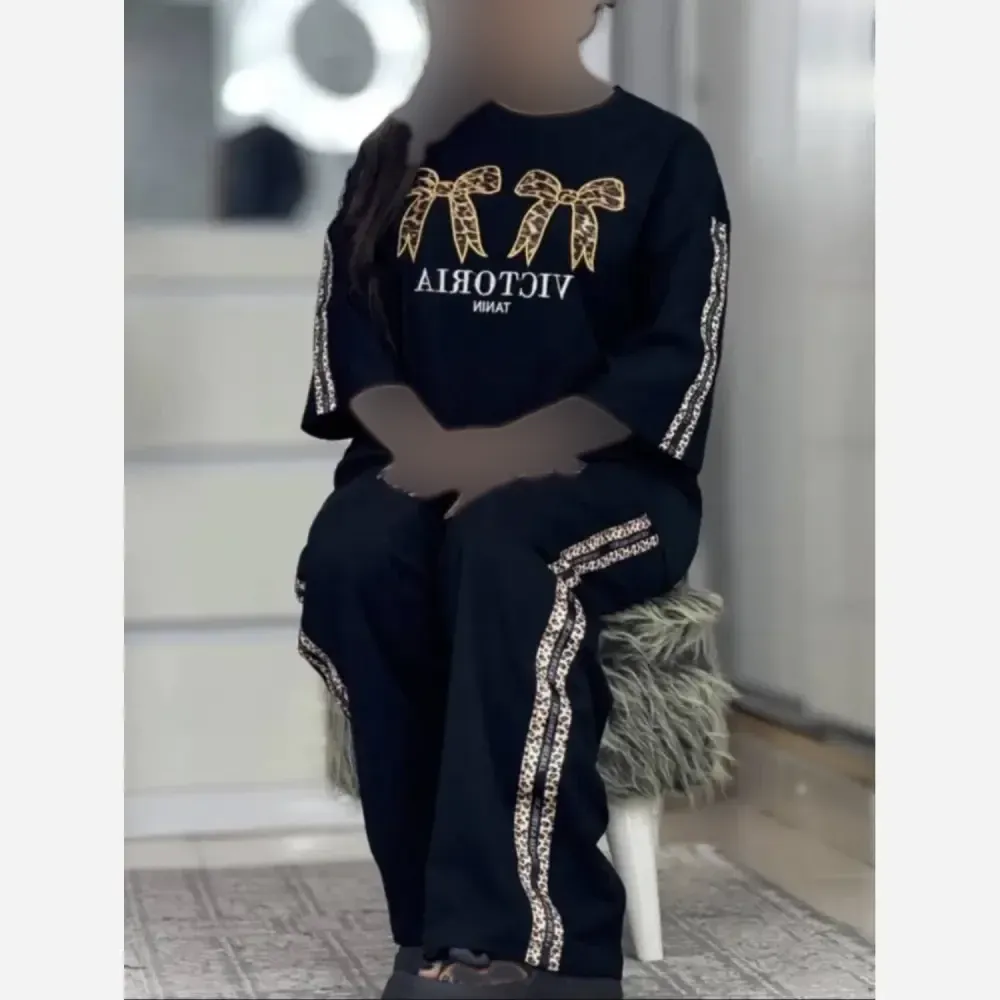ست تیشرت شلوار زنانه مدل VICTORIC جنس پنبه گلکسی سایز فری سایز 36 تا 46