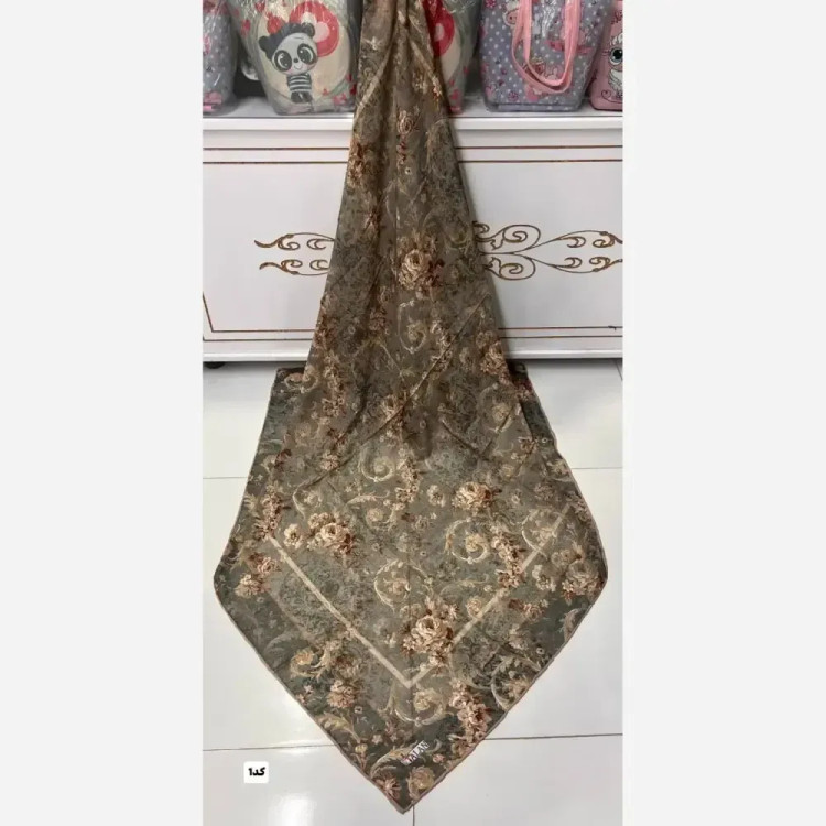 روسری پروانه نخی دست دوز قواره 140 چهار فصل مناسب زیر چادر