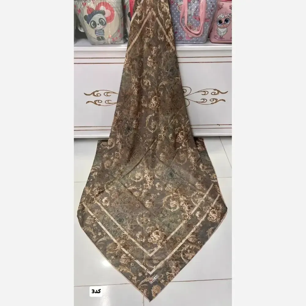 روسری پروانه نخی دست دوز قواره 140 چهار فصل مناسب زیر چادر