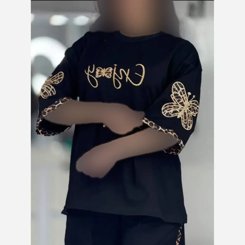 ست تیشرت شلوار خرسی پنبه گلکسی فری سایز