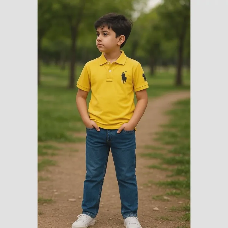 تیشرت یقه دار جودونه اسپرت پسرانه پنبه درجه یک در 6 رنگ سایز 2 تا 12 سال