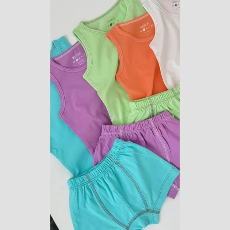 ست رکابی و شورت نخ پنبه پسرانه 6 رنگ