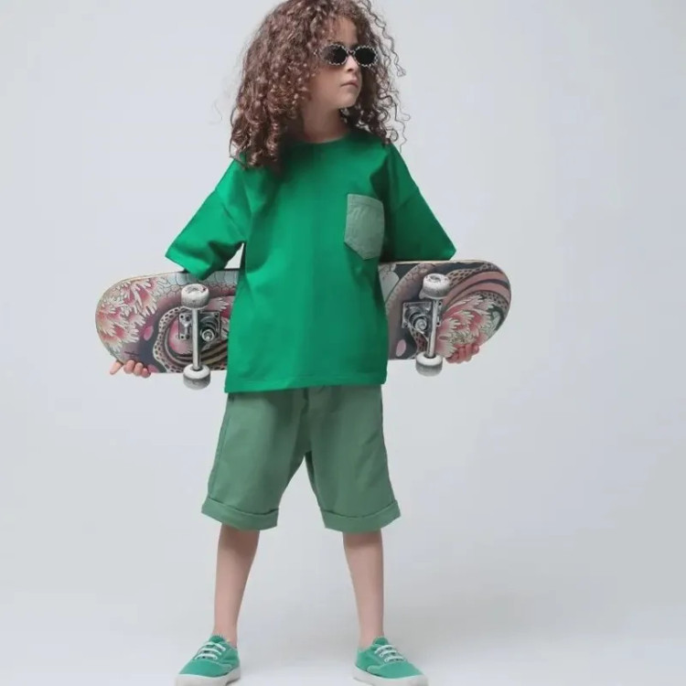 تیشرت و شلوارک پنبه لاکرا اسپرت بچه گانه سایز 2 تا 8 سال