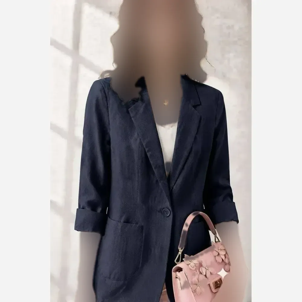 کت لنین زنانه طرح وک قد 70 سایز 38 تا 46