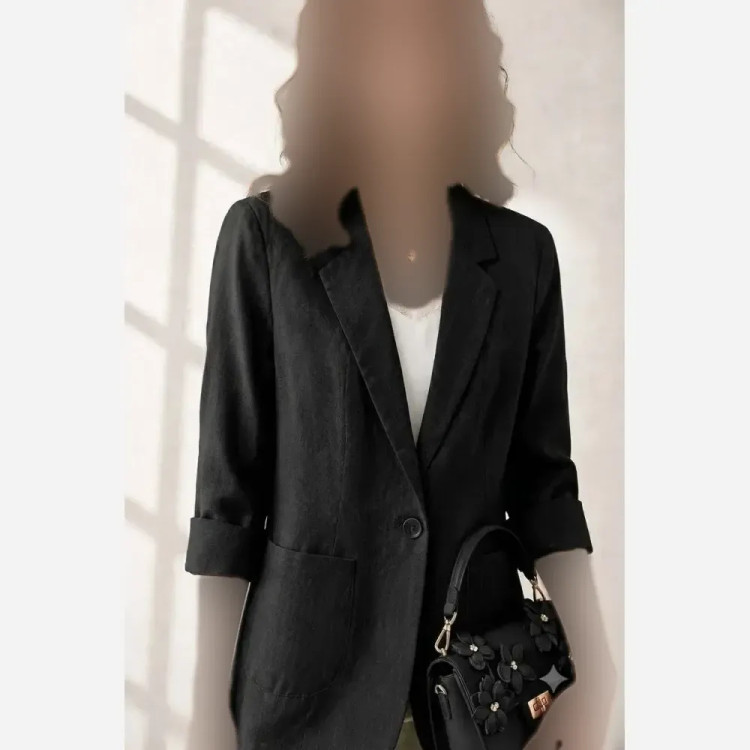کت لنین زنانه طرح وک قد 70 سایز 38 تا 46