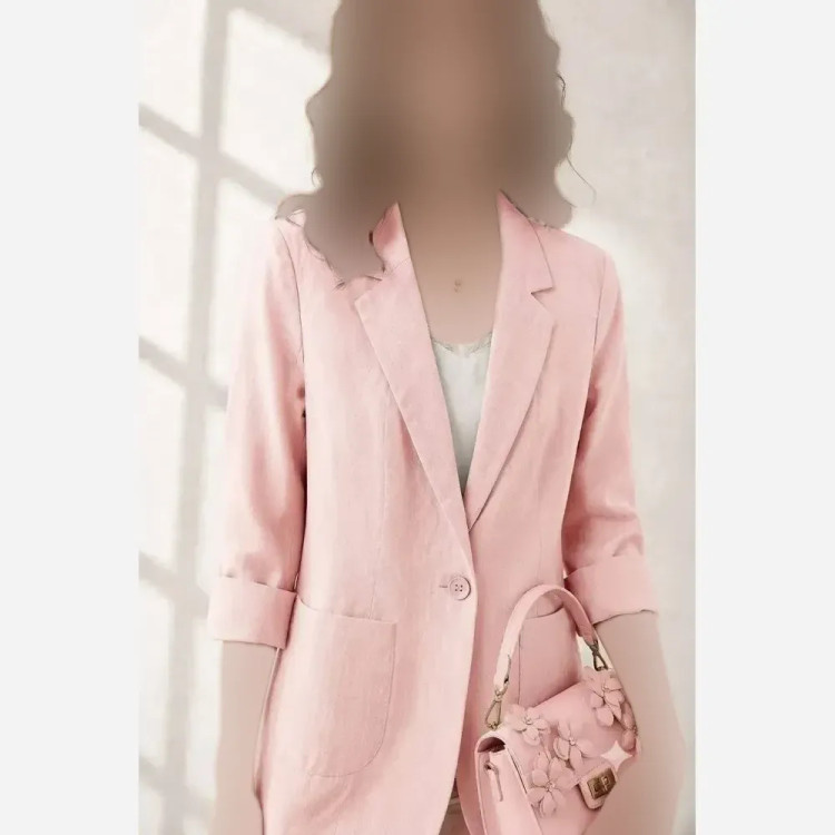 کت لنین زنانه طرح وک قد 70 سایز 38 تا 46