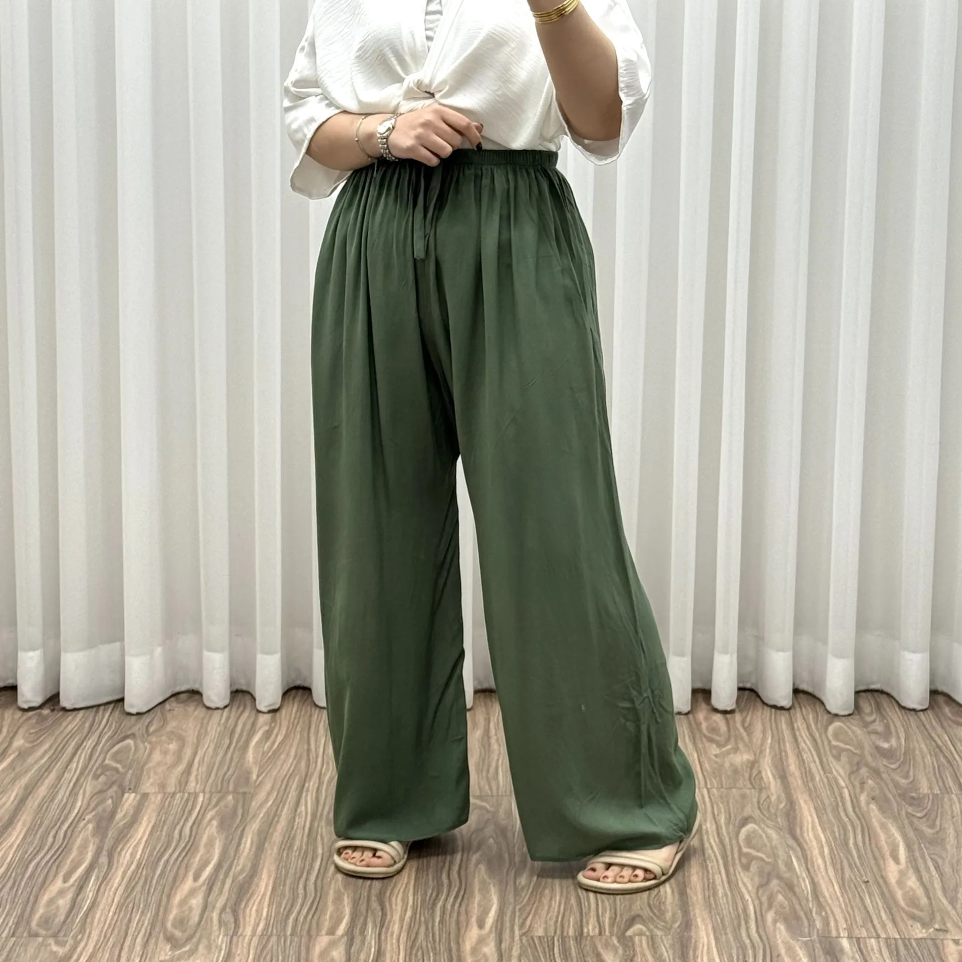 شلوار نخی ململ زنانه قد 100 سانت