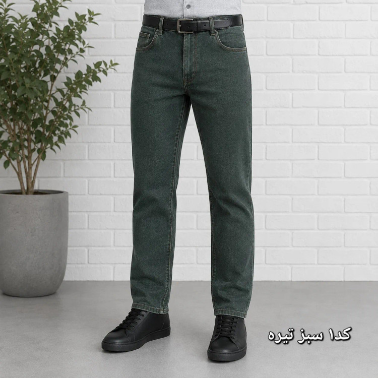 شلوار جین مردانه راسته پنبه کش سایز 40 تا 58
