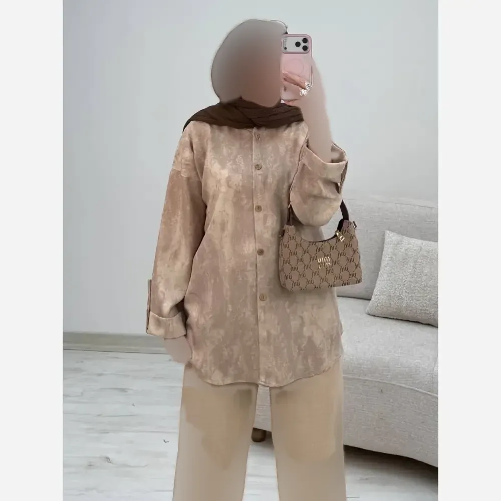 ست شومیز و شلوار زنانه مدل شقایق جنس شانتون سایز فری 38 تا 46