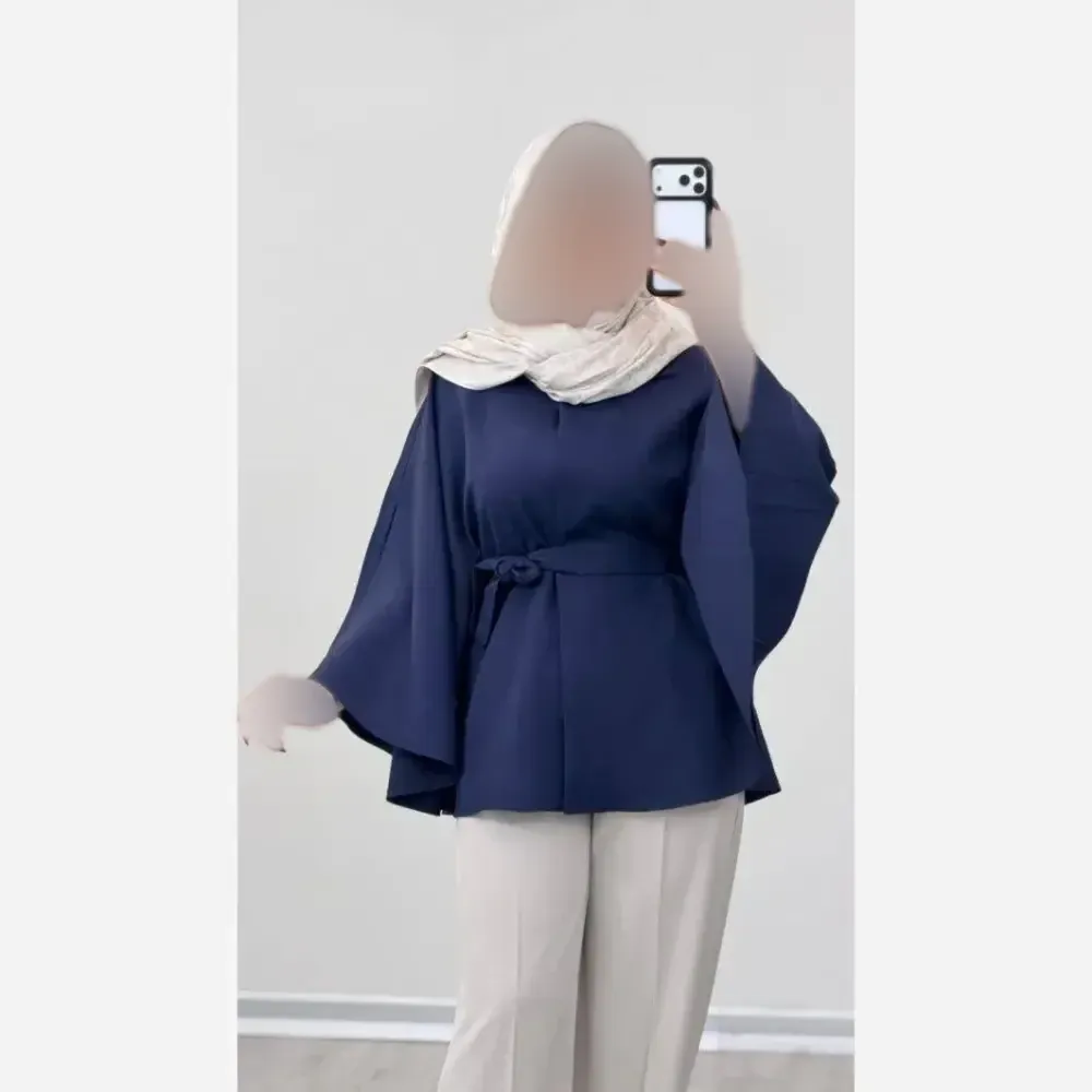 مانتو جیب صلیبی پروانه جنس شانتون زیپی فری سایز