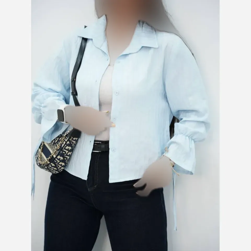 شومیز عروسکی صوفیا شانتون راه راه فری سایز
