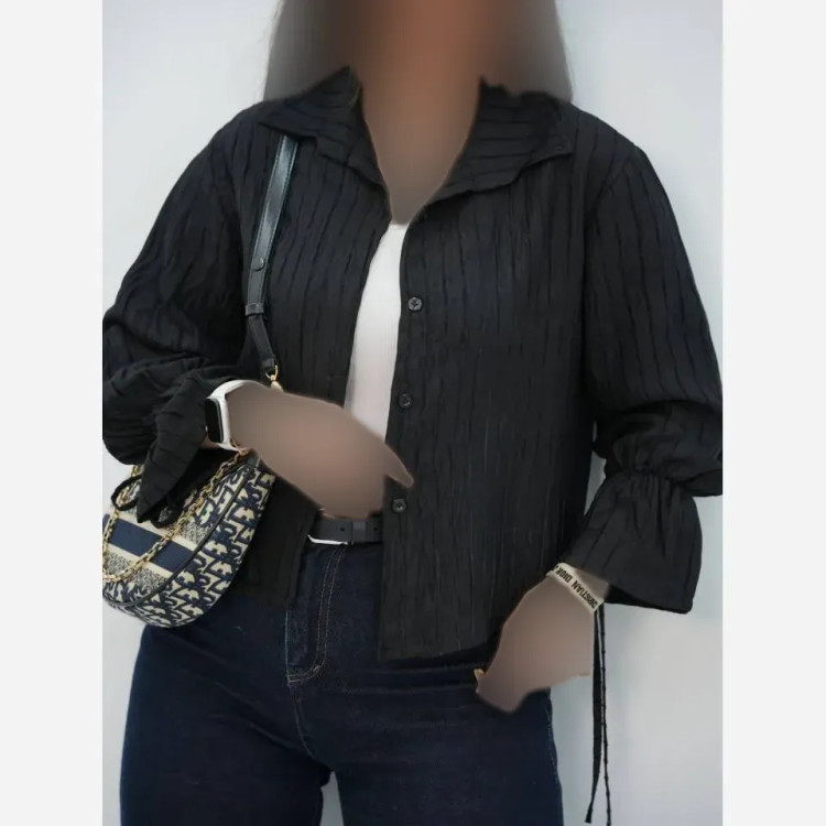 شومیز عروسکی صوفیا شانتون راه راه فری سایز