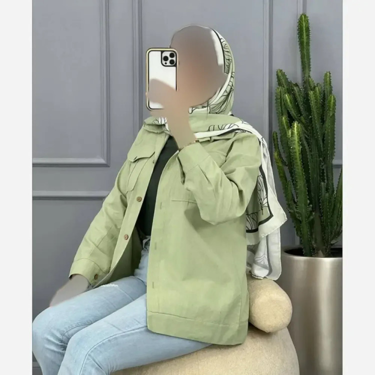 مانتو لنین دو جیب شومیز مانتویی فری سایز لنین نچرال اعلا