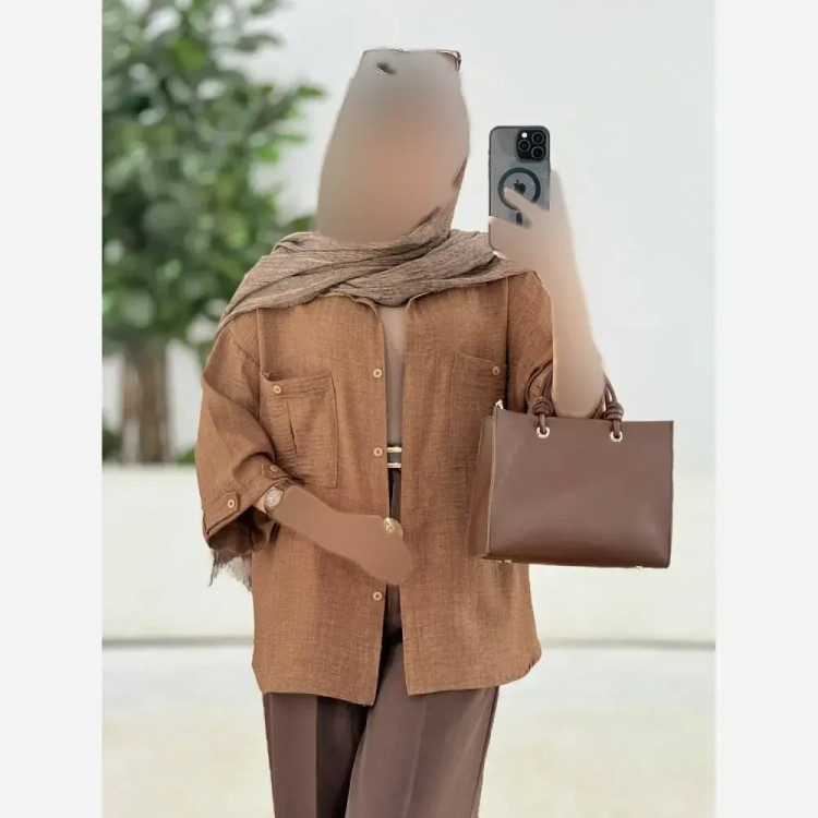 مانتو دو جیب پیله دار جنس شانتون اعلا فری سایز