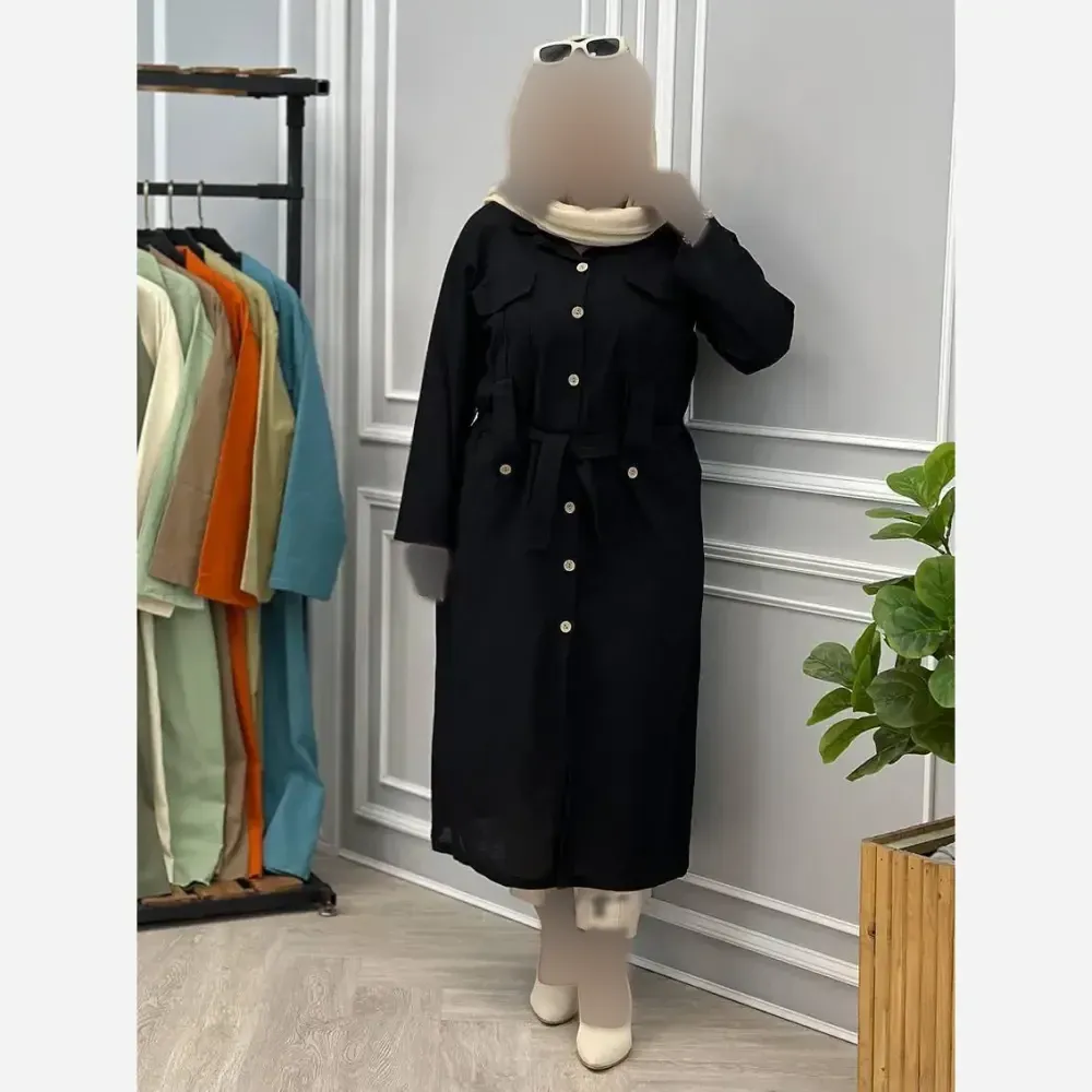 کفتان زنانه شانتون بیسکوییتی اعلا فری سایز تا 48 دو جیب