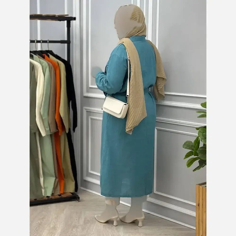 کفتان زنانه شانتون بیسکوییتی اعلا فری سایز تا 48 دو جیب