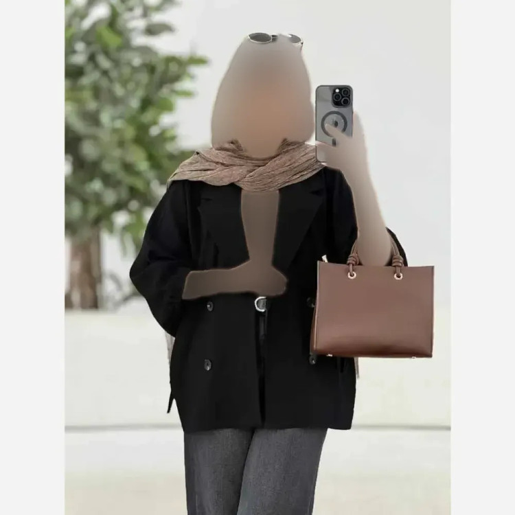کت آستین بندی زنانه جنس لنین شسته شده اعلا فری سایز