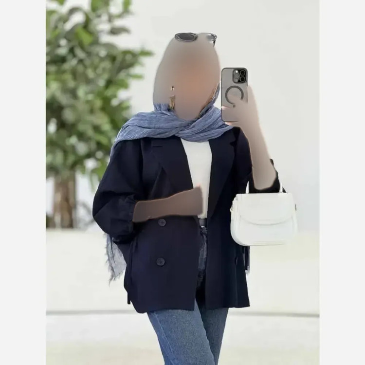 کت آستین بندی زنانه جنس لنین شسته شده اعلا فری سایز