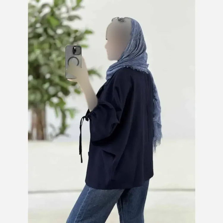 کت آستین بندی زنانه جنس لنین شسته شده اعلا فری سایز