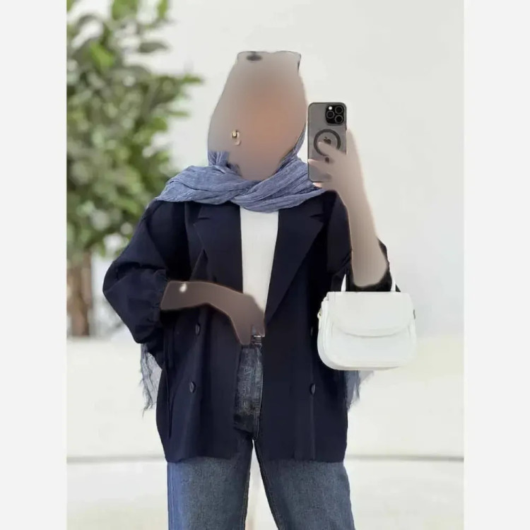 کت آستین بندی زنانه جنس لنین شسته شده اعلا فری سایز