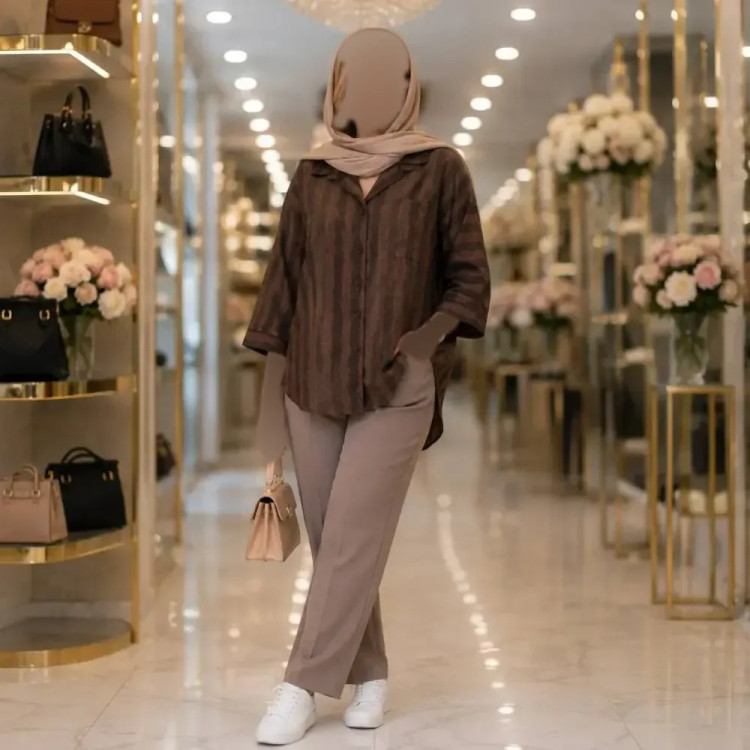 شومیز مانتویی شانتون گازوئیلی جیب دار فری سایز زنانه