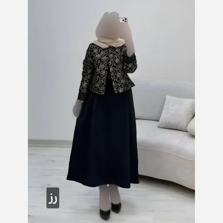 ست کت و سارافون زنانه مدل هما جنس پرشیا و تافته فری سایز