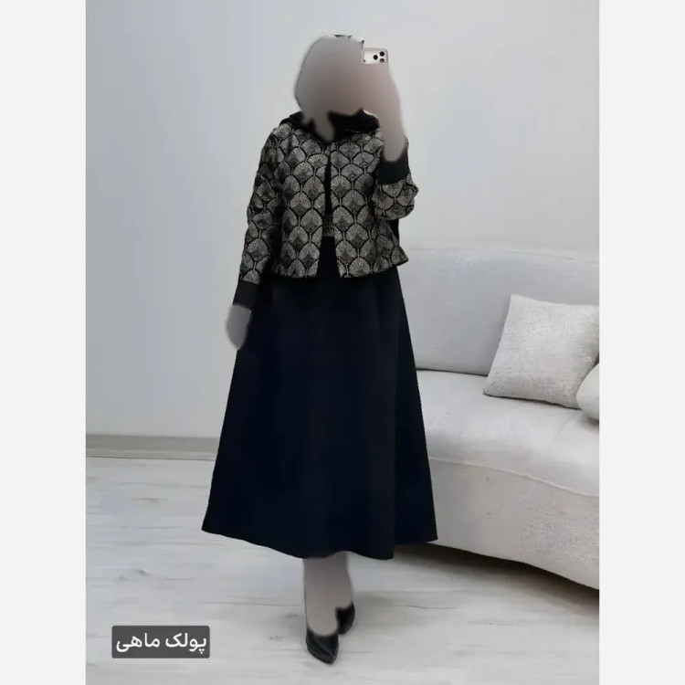 ست کت و سارافون زنانه مدل هما جنس پرشیا و تافته فری سایز
