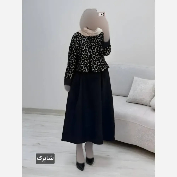 ست کت و سارافون زنانه مدل هما جنس پرشیا و تافته فری سایز