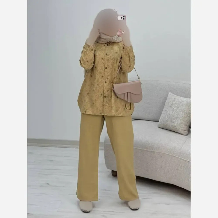 ست شومیز شلوار زنانه مدل دنیز جنس بوگاتی و صوفیا سایز 38 تا 46