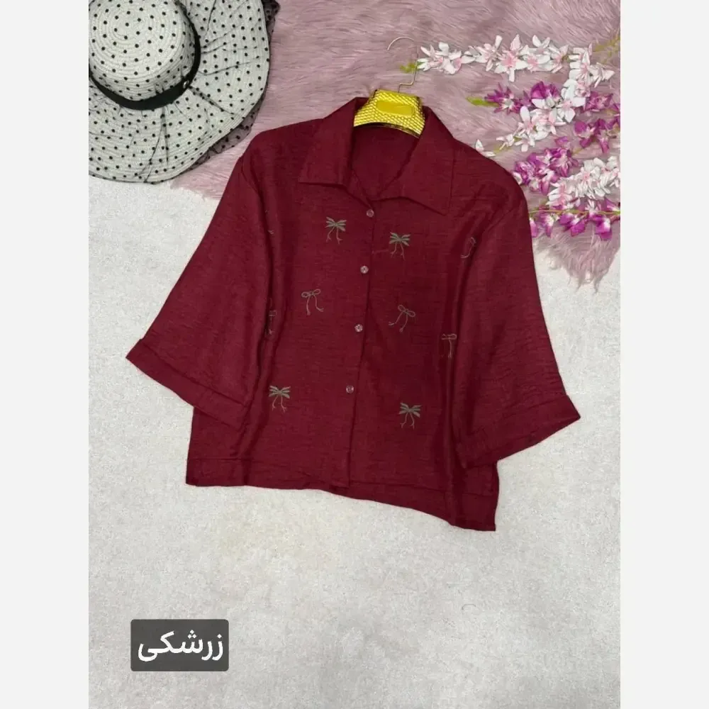 شومیز گلدوزی میرا جنس شانتون فری سایز