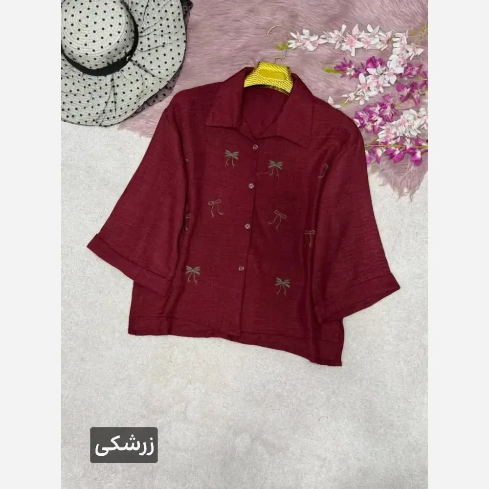 شومیز گلدوزی میرا جنس شانتون فری سایز 38 تا 46