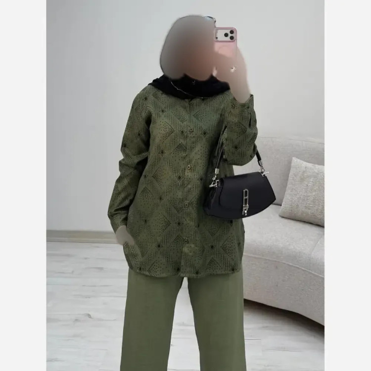 ست شومیز شلوار زنانه مدل دنیز جنس بوگاتی و صوفیا سایز 38 تا 46