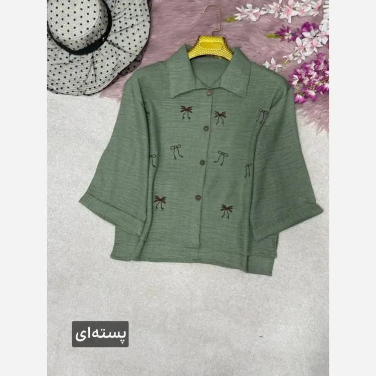 شومیز گلدوزی میرا جنس شانتون فری سایز