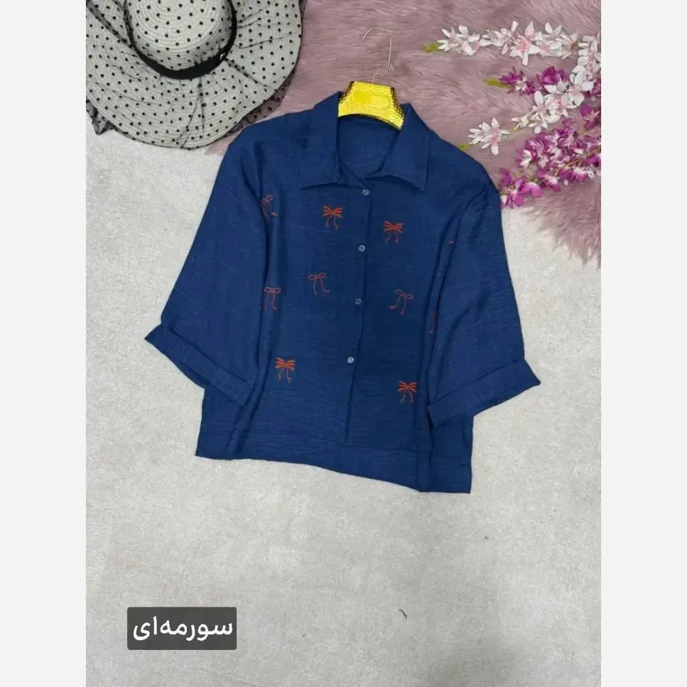 شومیز گلدوزی میرا جنس شانتون فری سایز 38 تا 46